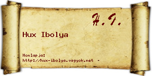 Hux Ibolya névjegykártya